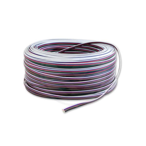 RGBW LED strip kabel flad 5-leder FARVER 1m