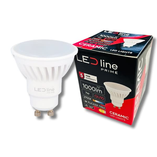 LED-linjepære PRIME GU10 7W 2700K varm 1000lm keramisk STRONG