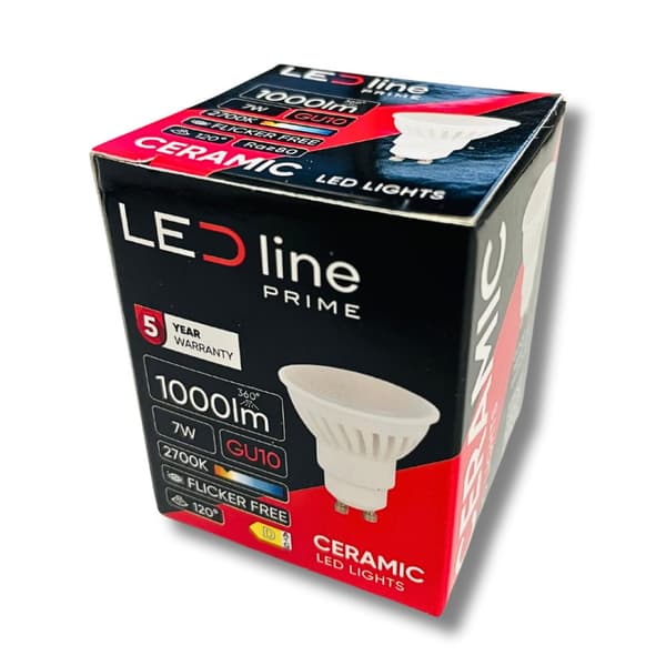 LED-linjepære PRIME GU10 7W 2700K varm 1000lm keramisk STRONG