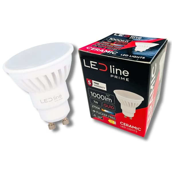 LED-linjepære PRIME GU10 7W 2700K varm 1000lm keramisk STRONG