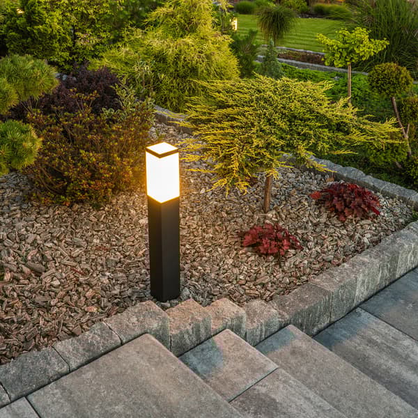 Trädgårdslampa 45cm E27 pelare Svart
