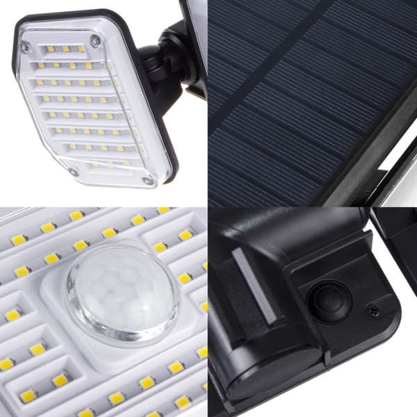 Maclean IP65 Solcellsdriven LED-lampa med rörelse- och skymnings-till-gryningssensor IP65 4W 320lm 4000K Li-ion 1200 mAh 3 driftlägen Strålkastare Säk