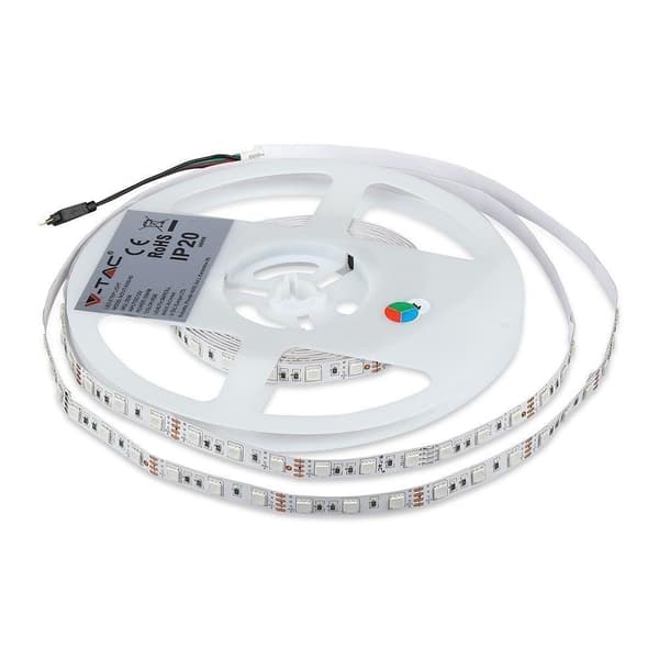 LED-strip V-TAC VT-5050 60 IP20-RGB SMD5050 12V 230V IP20 10W/m 1000lm (SKU 2558)