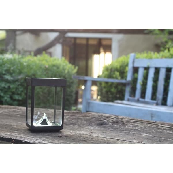 Mini solcellig fotofor för bord - Väggar i glas - Svart