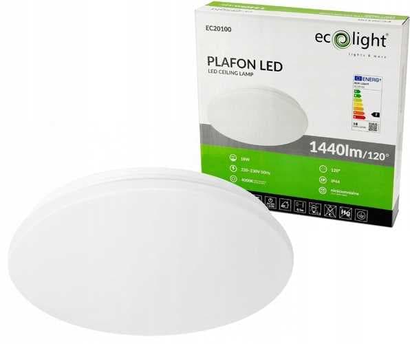 LED loftlampe 18W 4000K IP44 Eco Light