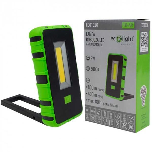 Værkstedsarbejdslampe med 8W batteri LR-A8