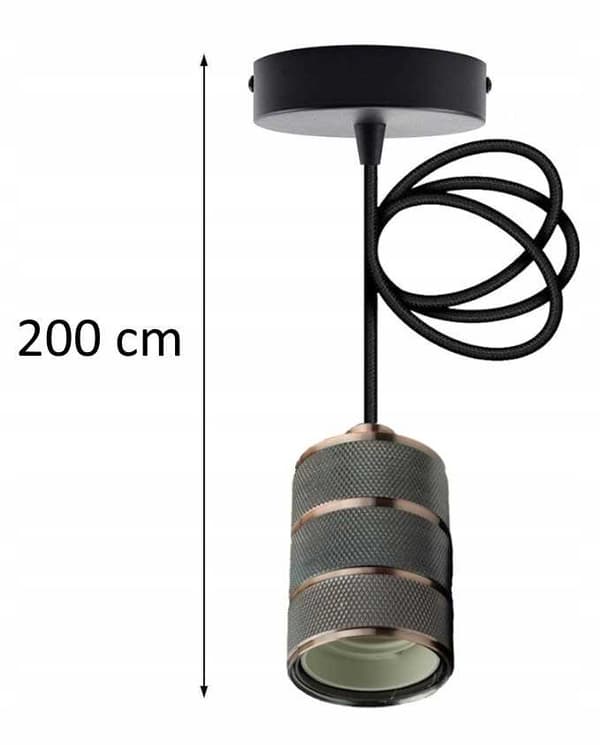 Loftlampe pendel 2m E27 60W rød kobber