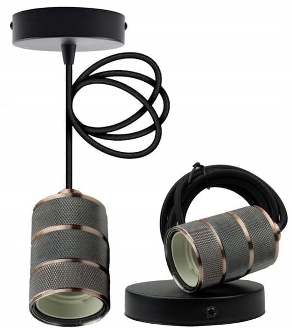 Loftlampe pendel 2m E27 60W rød kobber