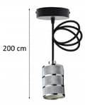 Miniatyrbild 3 av 5: Hängande taklampa, 2m, E27, 60W, krom