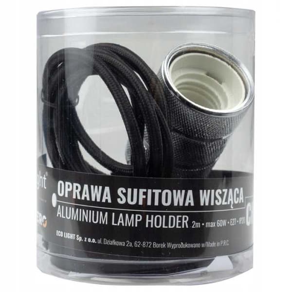 Hängande taklampa, 2m, E27, 60W, krom