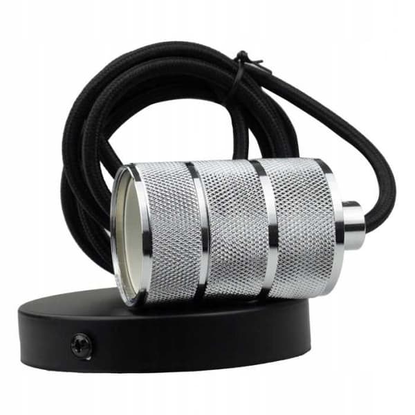 Hängande taklampa, 2m, E27, 60W, krom