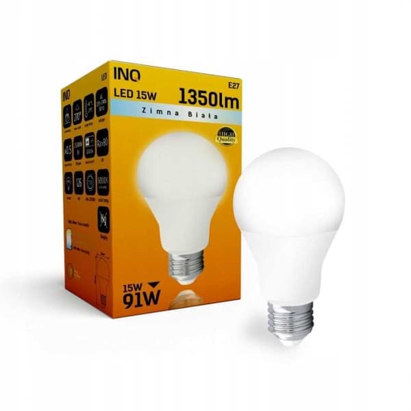 LAMPA A60LED E27 15W Glödlampa 1350lm 6000K INQ