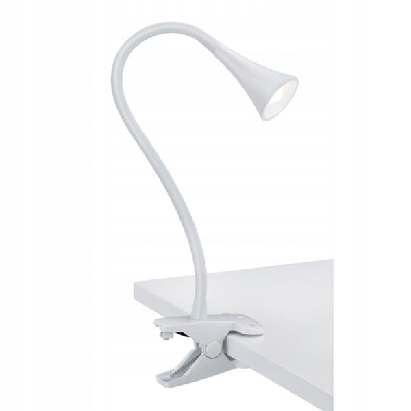 Skrivebordslampe E27 HAPPY med klips hvid