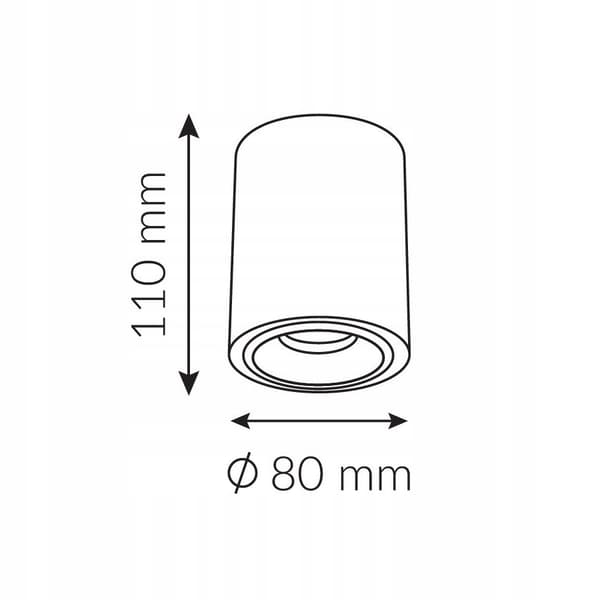 OZZO INEZ1 S 111-B/B påbygningslampe, sort