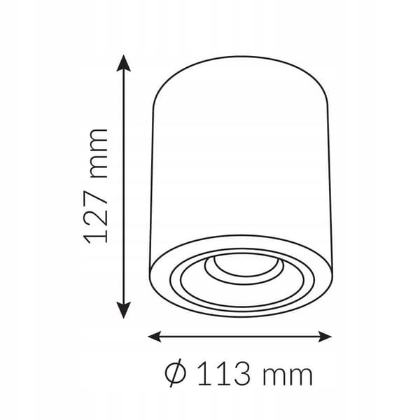 OZZO INEZ1 M 211-B/B påbygningslampe, sort