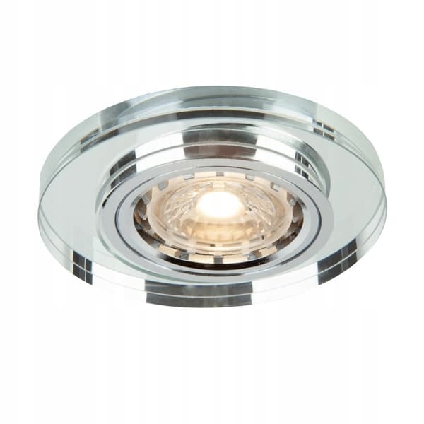 Fast spotlight OZZO VIDI rund glas silver