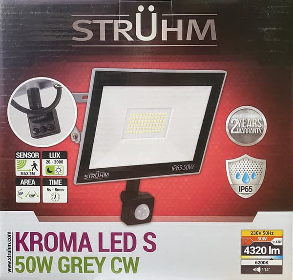 LED-strålkastare med rörelsesensor 50W 6500K IP65