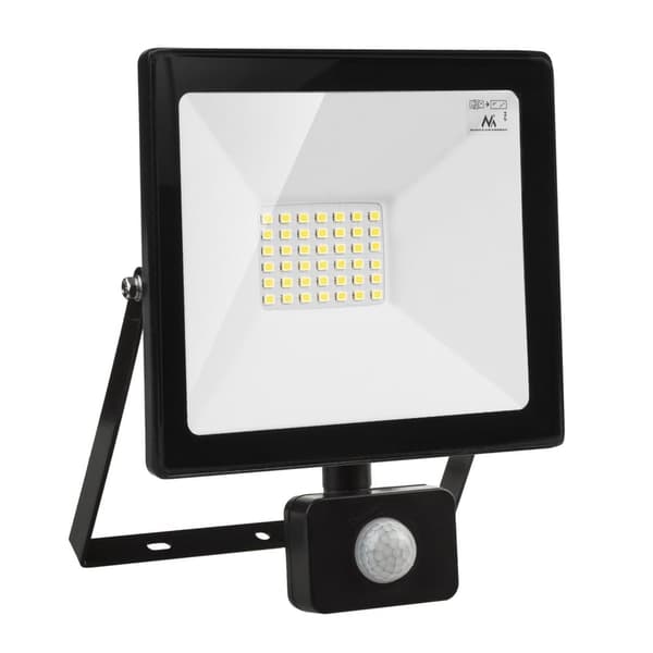LED-projektør med bevægelsessensor 30W, 2400lm, hvid farve 4000K, IP44