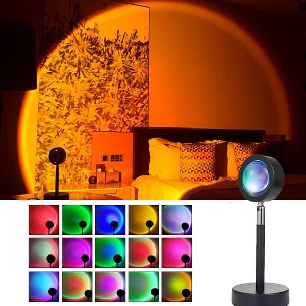 Solnedgangslampe - Solnedgangslampe RGB Stemningsbelysning med fjernbetjening