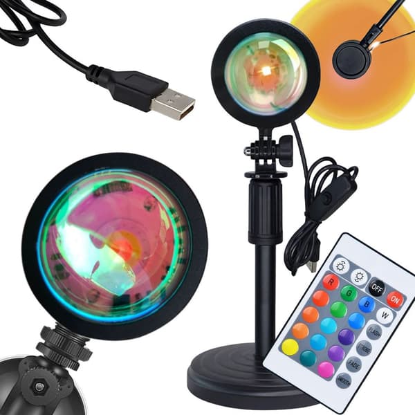 Solnedgangslampe - Solnedgangslampe RGB Stemningsbelysning med fjernbetjening
