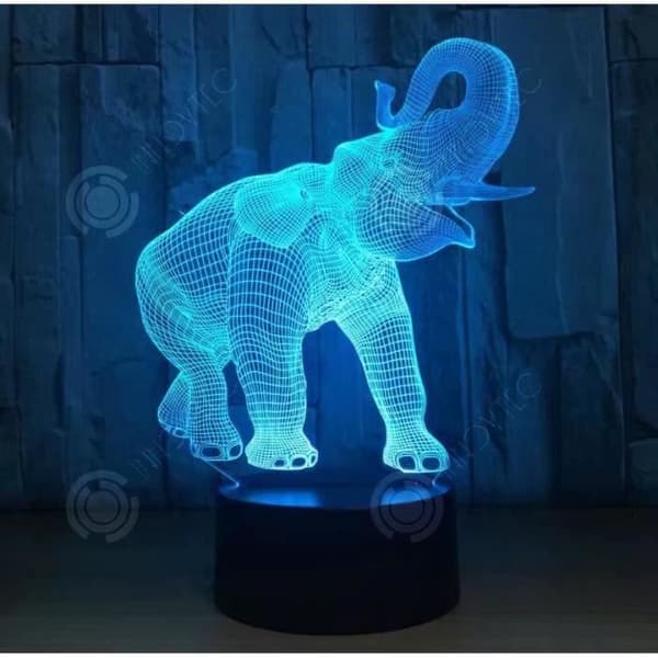 I® färgstarka nattlampa med beröring Present för USB-plugg-radiolampa barn 3D-elefantform nattljusfärger