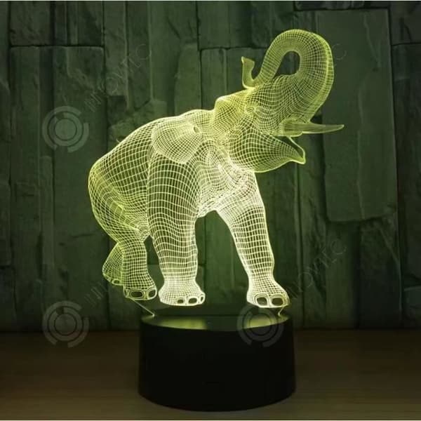 I® färgstarka nattlampa med beröring Present för USB-plugg-radiolampa barn 3D-elefantform nattljusfärger