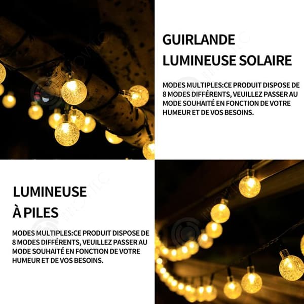 INN String Lights 12m 100LED Solar String Lights Solar String Lights Utomhus Vattentät Solar Lights Batteridriven