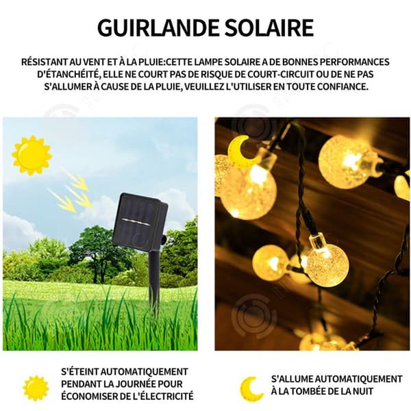 INN String Lights 12m 100LED Solar String Lights Solar String Lights Utomhus Vattentät Solar Lights Batteridriven