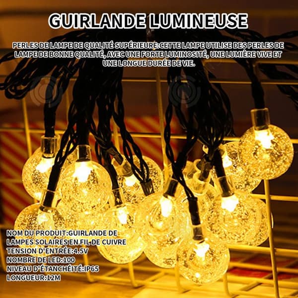 INN String Lights 12m 100LED Solar String Lights Solar String Lights Utomhus Vattentät Solar Lights Batteridriven