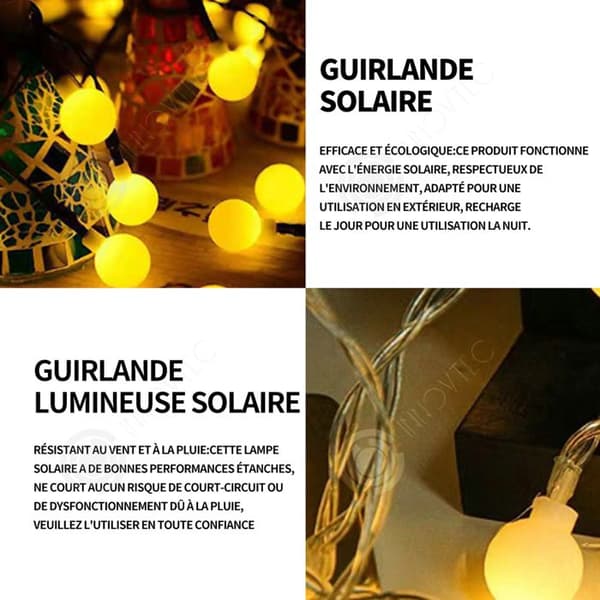 INN String Lights 7m 50LED Solar String Lights Solar String Lights Utomhus Vattentät Solar Lights Batteridriven