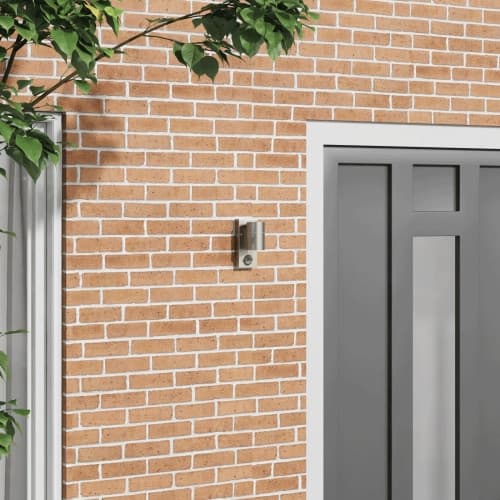 Utomhus Vägglampa med Sensor Silver Rostfritt Stål IP44