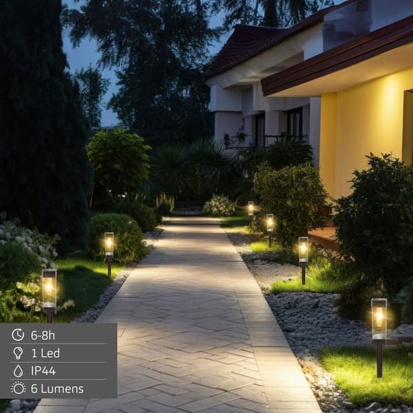Solcellelampe Aktive 6 x 55 x 6 cm (4 enheder)