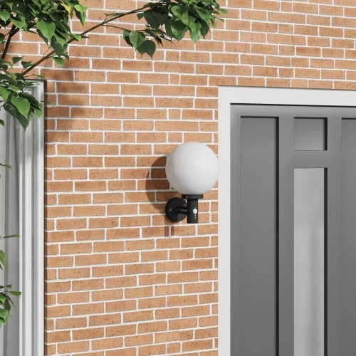 Utomhusvägglampa med sensor Svart Rostfritt Stål IP44