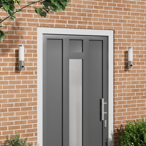 Utomhus Vägglampor med Sensor 2 stycken Silver Rostfritt Stål IP44