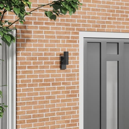Utomhusvägglampa Svart Rostfritt Stål IP44