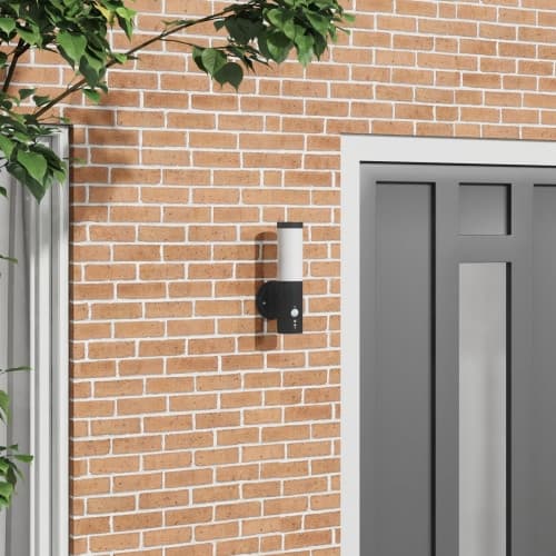 Utomhusvägglampa med sensor Svart Rostfritt Stål IP44