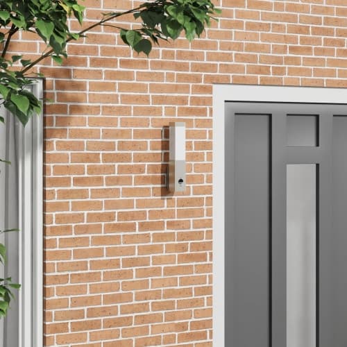 Utomhusvägglampa med sensor Silver Rostfritt Stål IP44