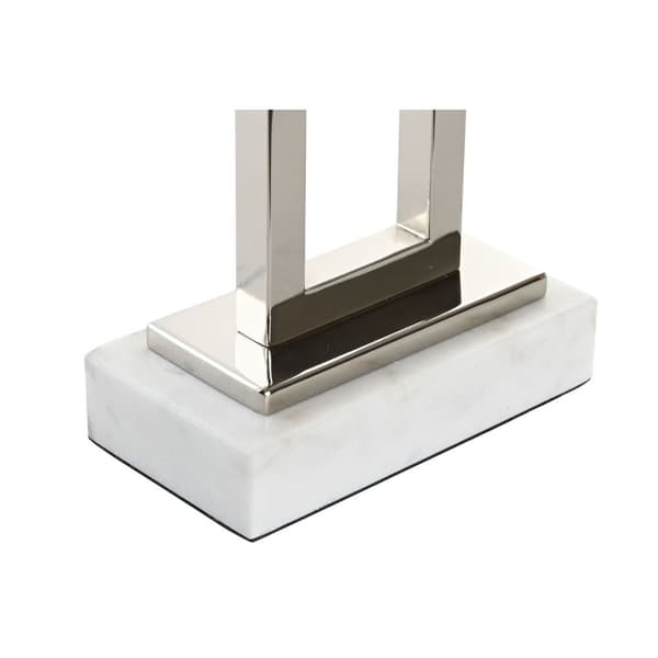 Bordslampa Home ESPRIT Vit Silvrig 50 W 220 V