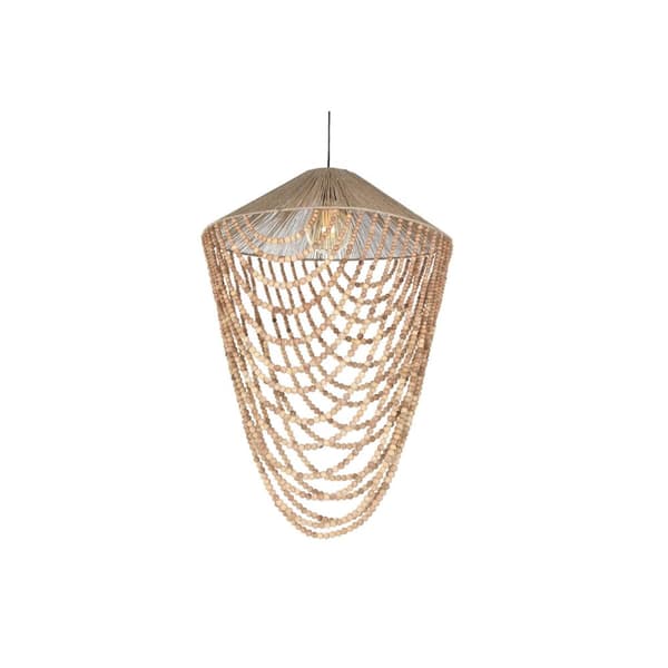 Kattolamppu Home ESPRIT Vaaleanruskea Juutti Puu 67 x 67 x 100 cm