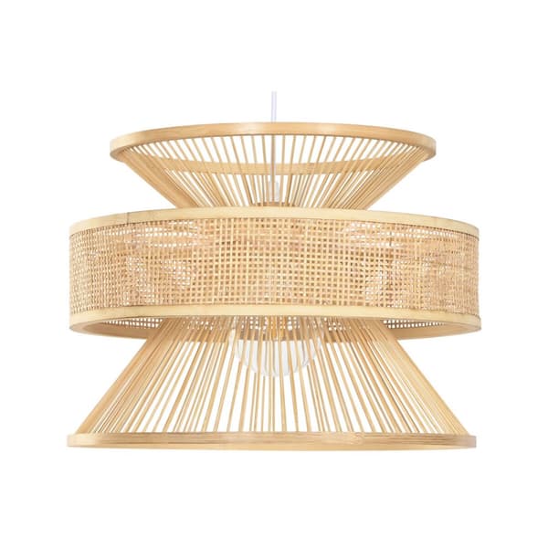 Taklampa Home ESPRIT Brun Bambu 50 W 40 x 40 x 30 cm
