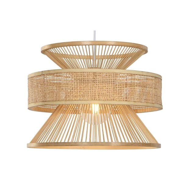 Taklampa Home ESPRIT Brun Bambu 50 W 40 x 40 x 30 cm