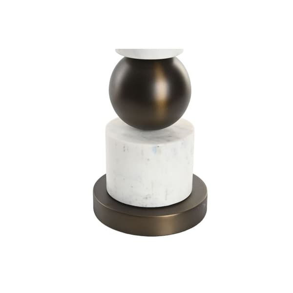 Bordslampa Home ESPRIT Vit Brons 50 W 220 V