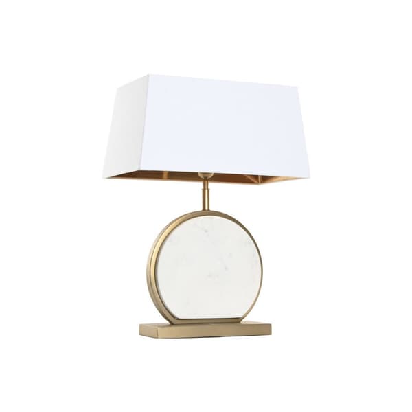 Bordslampa Home ESPRIT Vit Gyllene 50 W 220 V