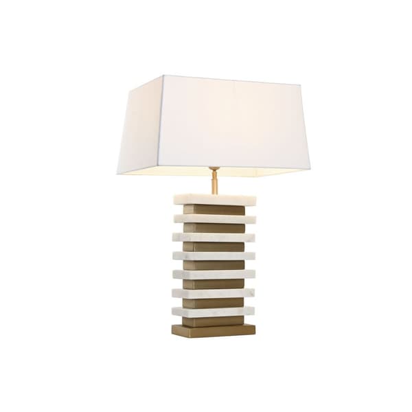 Bordslampa Home ESPRIT Vit Gyllene 50 W 220 V