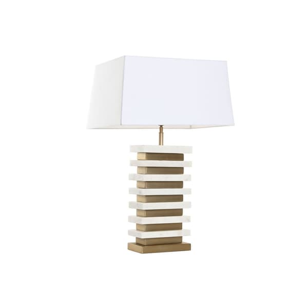 Bordslampa Home ESPRIT Vit Gyllene 50 W 220 V