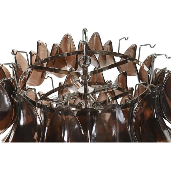 Loftslampe Home ESPRIT Brun Sølvfarvet Krystal Stål 25 W 80 x 80 x 80 cm