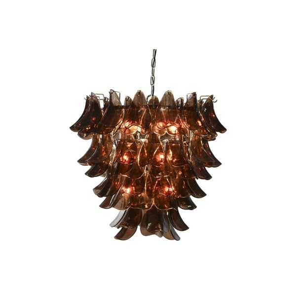 Loftslampe Home ESPRIT Brun Sølvfarvet Krystal Stål 25 W 80 x 80 x 80 cm