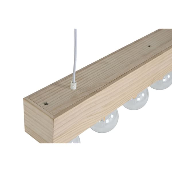 Taklys Home ESPRIT Hvit Svart Lysebrun Tre 50 W 80 x 10 x 30 cm