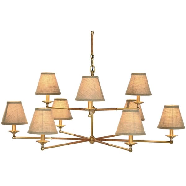 Taklys Home ESPRIT Beige Gyllen Messing 25 W 113 x 113 x 132 cm