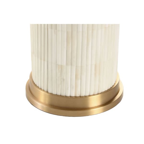 Bordlampe Home ESPRIT Hvit Beige Gyllen 50 W 220 V